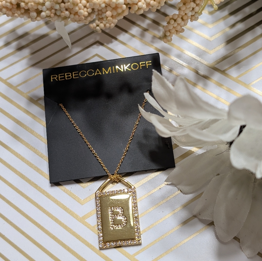 Rebecca Minkoff Gold Initial B Pendant Necklace NEW!